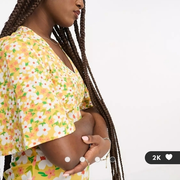 WEDNESDAY'S Girl flutter sleeve floral print mini dress in yellow - Picture 3 of 5